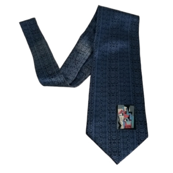Tie Picasso L'Italienne 1917 100% Silk (Blue) - Picture 3 of 16